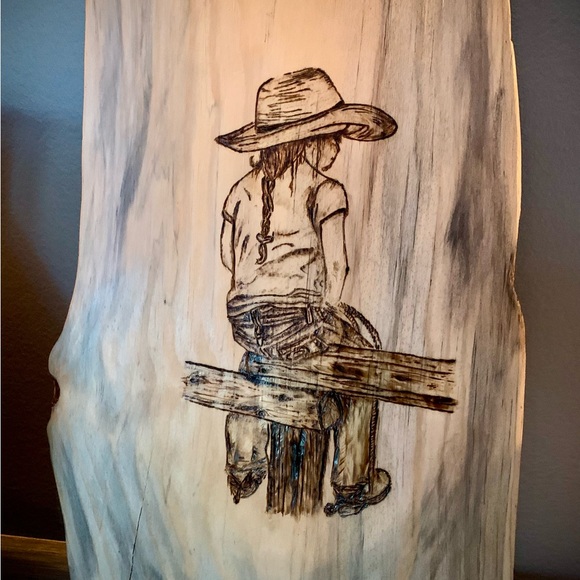 SOLD. Hand Burned Wood Art Decor - Picture 2 of 3